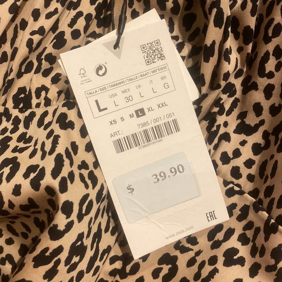 NWT ZARA ANIMAL PRINT POPLIN TOP - Picture 5 of 7